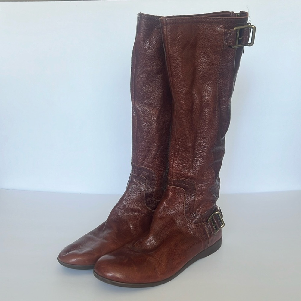 Nine West Women’s News Flash Brown Leather Boots 7M +